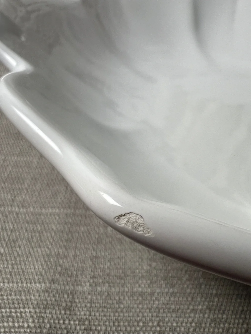 FARVAL Portugal White Scalloped Flower Serving Bowls Set of 2 12”
